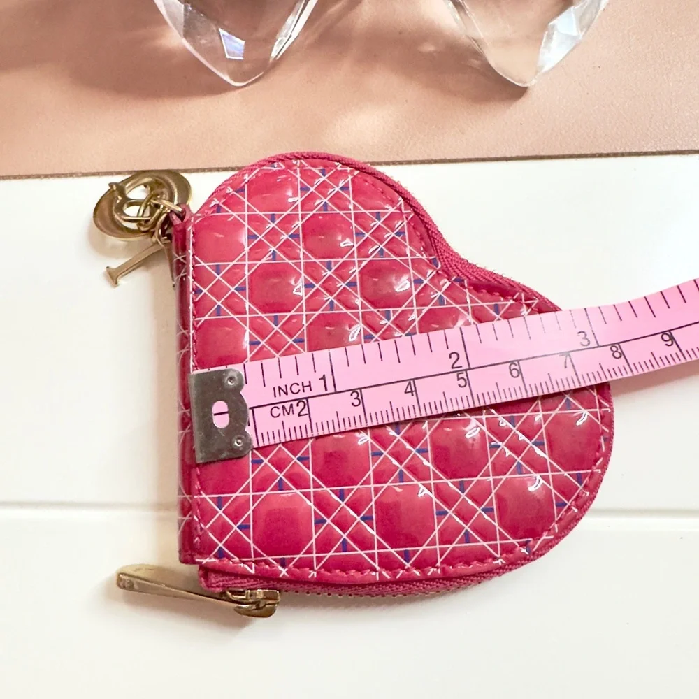 Pink Dior Heart Coin Wallet